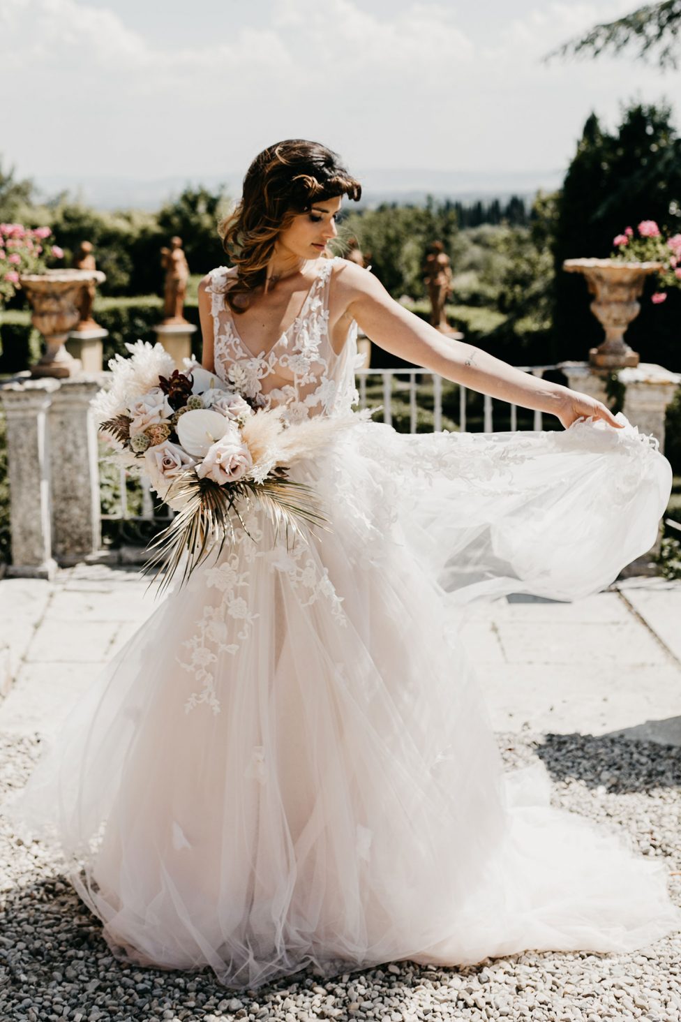 Boho-Glam Inspiration für eine Toskana-Hochzeit